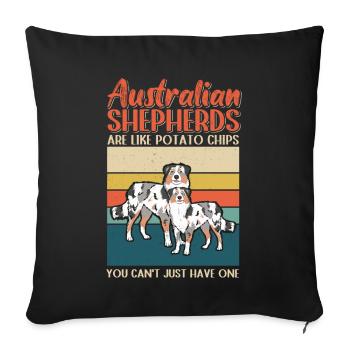 Australian Shepherd Aussie Dogs Gift - Sofa pillowcase 17,3'' x 17,3'' (45 x 45 cm) - black - Front