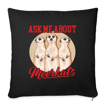 Suricate drôle suricate suricate cadeau - Housse de coussin décorative 45 x 45 cm - noir - Devant