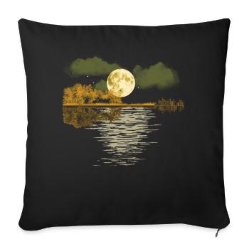 guitare, musicien, groupe de musique, guitariste, - Housse de coussin décorative 45 x 45 cm - noir - Devant
