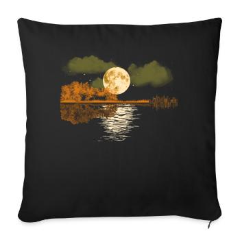 guitare, musicien, groupe de musique, guitariste, - Housse de coussin décorative 45 x 45 cm - noir - Devant