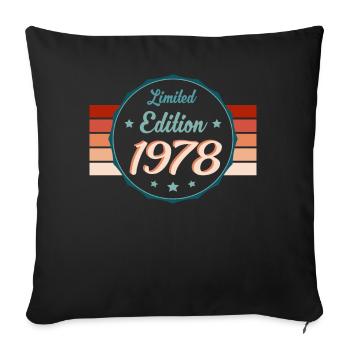 Vintage 1978 Star Edition Retro Gift - Sofa pillowcase 17,3'' x 17,3'' (45 x 45 cm) - black - Front