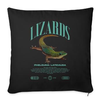 Phelsuma laticauda Day Gecko Lizard Keeper - Sofa pillowcase 17,3'' x 17,3'' (45 x 45 cm) - black - Front