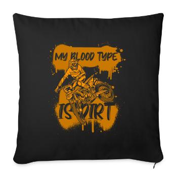 Mon groupe sanguin est Dirt Motorcycle Racing Supermoto - Housse de coussin décorative 45 x 45 cm - noir - Devant