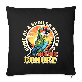 Conure Home Of A Spoiled Rotten Parrot Pet Bird - Sofa pillowcase 17,3'' x 17,3'' (45 x 45 cm) - black - Front