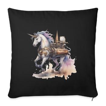 Unicorn Technology Machine Unicorns Horse - Sofa pillowcase 17,3'' x 17,3'' (45 x 45 cm) - black - Front