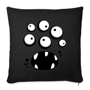 Monster-Gesicht - Sofakissenbezug 45 x 45 cm - Schwarz - Vorne