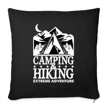 Camping And Hiking Extreme Adventure - Sofakissenbezug 45 x 45 cm - Schwarz - Vorne