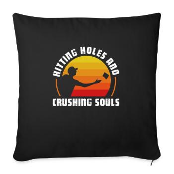 Cornhole pouf trou aveugle cadeau - Housse de coussin décorative 45 x 45 cm - noir - Devant