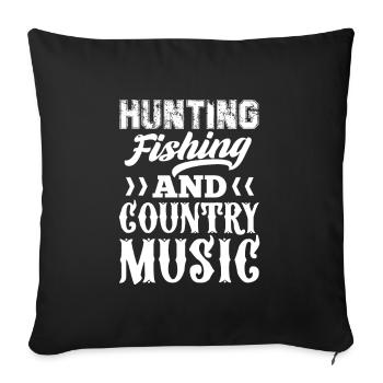 Cadeau de musique country country music - Housse de coussin décorative 45 x 45 cm - noir - Devant