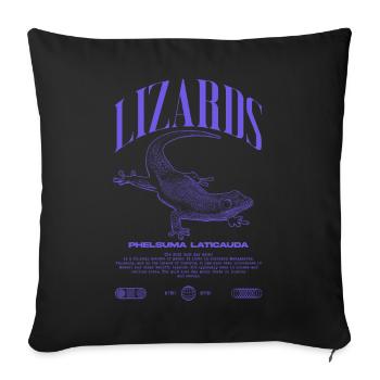 Phelsuma laticauda Day Gecko Lizard Keeper - Sofa pillowcase 17,3'' x 17,3'' (45 x 45 cm) - black - Front