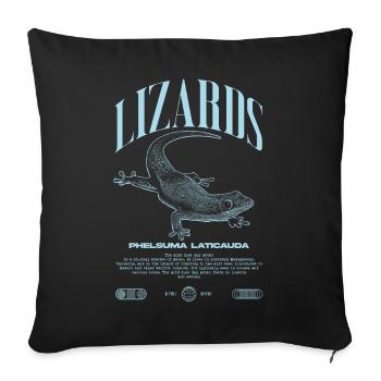 Phelsuma laticauda Day Gecko Lizard Keeper - Sofa pillowcase 17,3'' x 17,3'' (45 x 45 cm) - black - Front