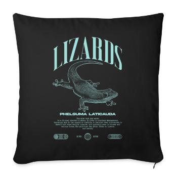 Phelsuma laticauda Day Gecko Lizard Keeper - Sofa pillowcase 17,3'' x 17,3'' (45 x 45 cm) - black - Front