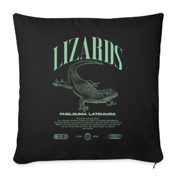 Phelsuma laticauda Day Gecko Lizard Keeper - Sofa pillowcase 17,3'' x 17,3'' (45 x 45 cm) - black - Front