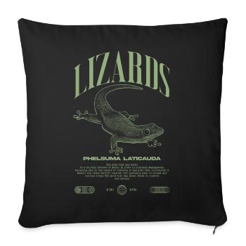 Phelsuma laticauda Day Gecko Lizard Keeper - Sofa pillowcase 17,3'' x 17,3'' (45 x 45 cm) - black - Front