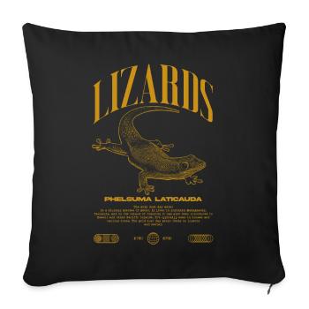 Phelsuma laticauda Day Gecko Lizard Keeper - Sofa pillowcase 17,3'' x 17,3'' (45 x 45 cm) - black - Front