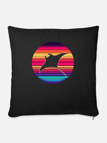 Mantarochen - Sofakissenbezug 45 x 45 cm - Schwarz