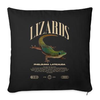 Phelsuma laticauda Day Gecko Lizard Keeper - Sofa pillowcase 17,3'' x 17,3'' (45 x 45 cm) - black - Front