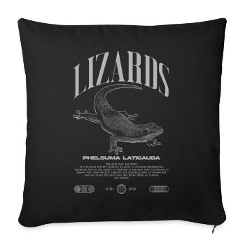 Phelsuma laticauda Day Gecko Lizard Keeper - Sofa pillowcase 17,3'' x 17,3'' (45 x 45 cm) - black - Front