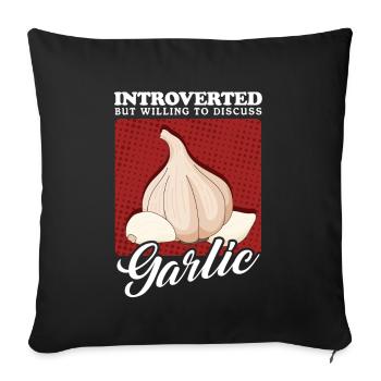 Garlic Garlic Clove Gift - Sofa pillowcase 17,3'' x 17,3'' (45 x 45 cm) - black - Front