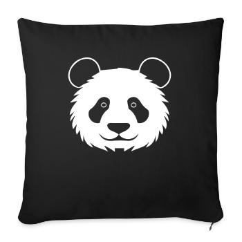 Panda Ours Panda géant japonais - Housse de coussin décorative 45 x 45 cm - noir - Devant
