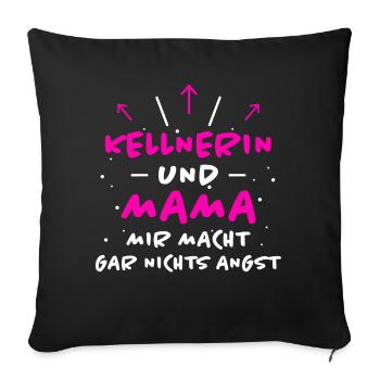 Kellnerin Spruch Beruf Lustiges Kellnerin Geschenk - Sofakissenbezug 45 x 45 cm - Schwarz - Vorne