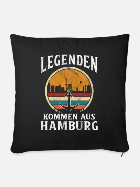Hamburg Hansestadt Norddeutsch Plattdeutsch - Sofakissenbezug 45 x 45 cm - Schwarz