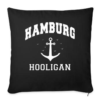 Hambourg Ville hanséatique Allemagne du Nord Bas-allemand - Housse de coussin décorative 45 x 45 cm - noir - Devant