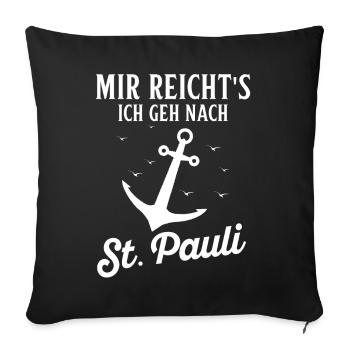 Hambourg Ville hanséatique Allemagne du Nord Bas-allemand - Housse de coussin décorative 45 x 45 cm - noir - Devant