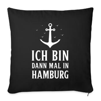 Hambourg Ville hanséatique Allemagne du Nord Bas-allemand - Housse de coussin décorative 45 x 45 cm - noir - Devant