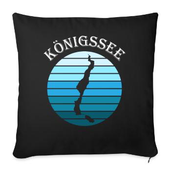 Königssee Kreisblick - Ruhe & Weite - Sofakissenbezug 45 x 45 cm - Schwarz - Vorne
