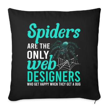Tarentule Terrarium Amphibian Spider - Housse de coussin décorative 45 x 45 cm - noir - Devant