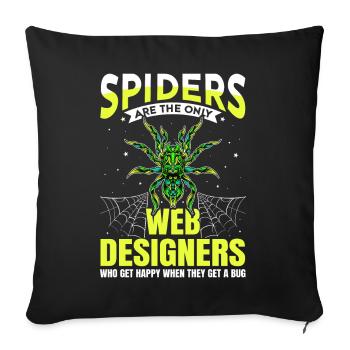 Tarentule Terrarium Amphibian Spider - Housse de coussin décorative 45 x 45 cm - noir - Devant