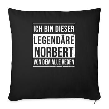Je suis cette légende pour Norbert - Housse de coussin décorative 45 x 45 cm - noir - Devant