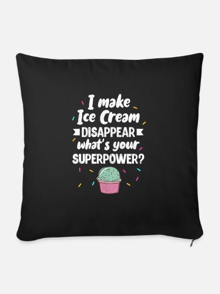 Eiscreme - Sofakissenbezug 45 x 45 cm - Schwarz