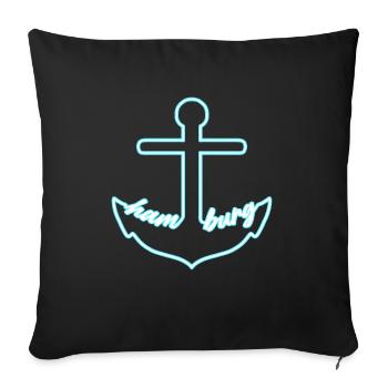 Hambourg Tshirt cadeau Moin Hamburch Football - Housse de coussin décorative 45 x 45 cm - noir - Devant