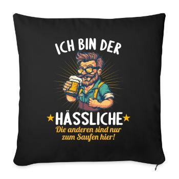 Der Hässliche heiratet JGA Junggesellenabschied - Sofakissenbezug 45 x 45 cm - Schwarz - Vorne