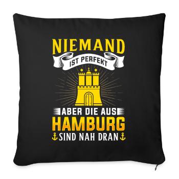 Hambourg Tshirt cadeau Moin Hamburch Football - Housse de coussin décorative 45 x 45 cm - noir - Devant
