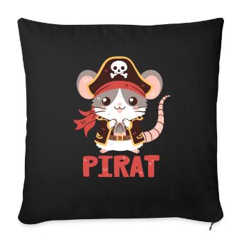 Pirate Rat - Housse de coussin décorative 45 x 45 cm - noir - Devant