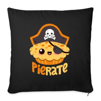 Cake Pirate - Sofa pillowcase 17,3'' x 17,3'' (45 x 45 cm) - black - Front