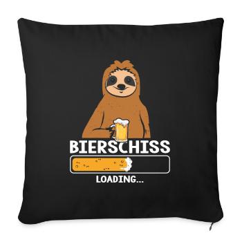 Bierschiss Loading Beer Sloth - Sofa pillowcase 17,3'' x 17,3'' (45 x 45 cm) - black - Front