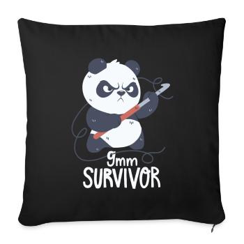Crochet Panda - Sofa pillowcase 17,3'' x 17,3'' (45 x 45 cm) - black - Front