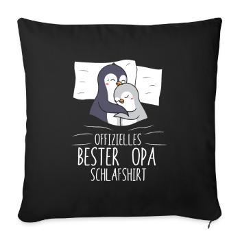 Chemise de sommeil officielle de grand-père pour grand-père - Housse de coussin décorative 45 x 45 cm - noir - Devant