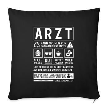 May contain traces of sarcasm - Sofa pillowcase 17,3'' x 17,3'' (45 x 45 cm) - black - Front