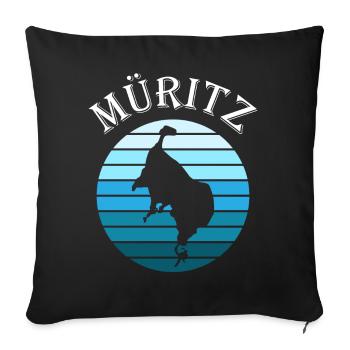 Müritzsee Kontur - Experience pure nature - Sofa pillowcase 17,3'' x 17,3'' (45 x 45 cm) - black - Front