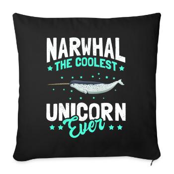 Narwhal Whale Narwhal Narwhal Whales Gift - Sofa pillowcase 17,3'' x 17,3'' (45 x 45 cm) - black - Front