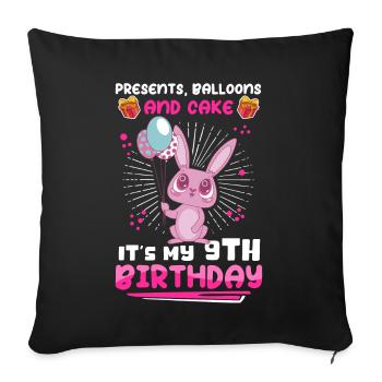 9th Birthday Gift Idea 9 Year Old Gift - Sofa pillowcase 17,3'' x 17,3'' (45 x 45 cm) - black - Front