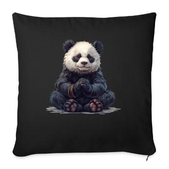 Meditating Panda Bear Japanese Giant Panda - Sofa pillowcase 17,3'' x 17,3'' (45 x 45 cm) - black - Front
