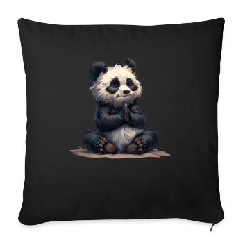 Panda Bear Yoga Japanese Giant Panda - Sofa pillowcase 17,3'' x 17,3'' (45 x 45 cm) - black - Front