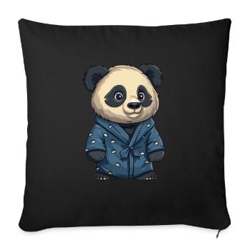 Pandabär Pyjamas Japanischer Riesenpanda - Sofakissenbezug 45 x 45 cm - Schwarz - Vorne