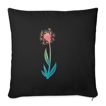 Flower, Nature, Botany - Sofa pillowcase 17,3'' x 17,3'' (45 x 45 cm) - black - Front